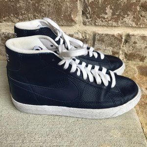 Nike Mid PRM Sneakers Binary Blue Boys 4Y Leather